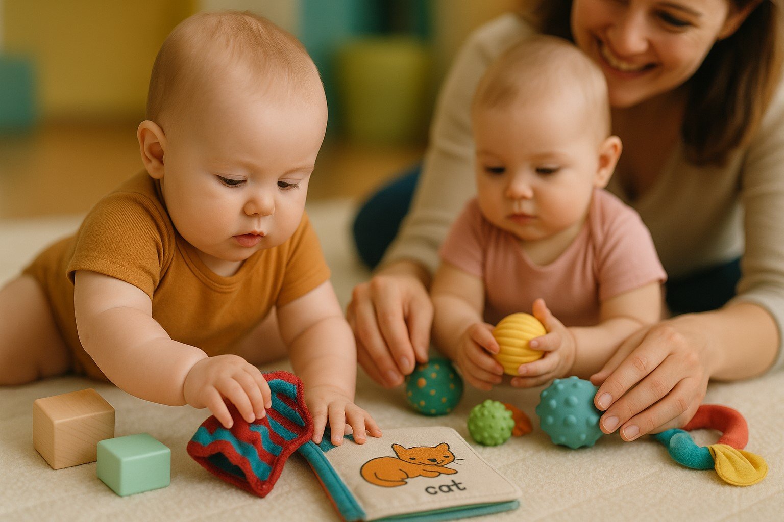 Materiales sensoriales para bebés en clase de inglés Toolset